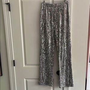 Silver Sequin Pants